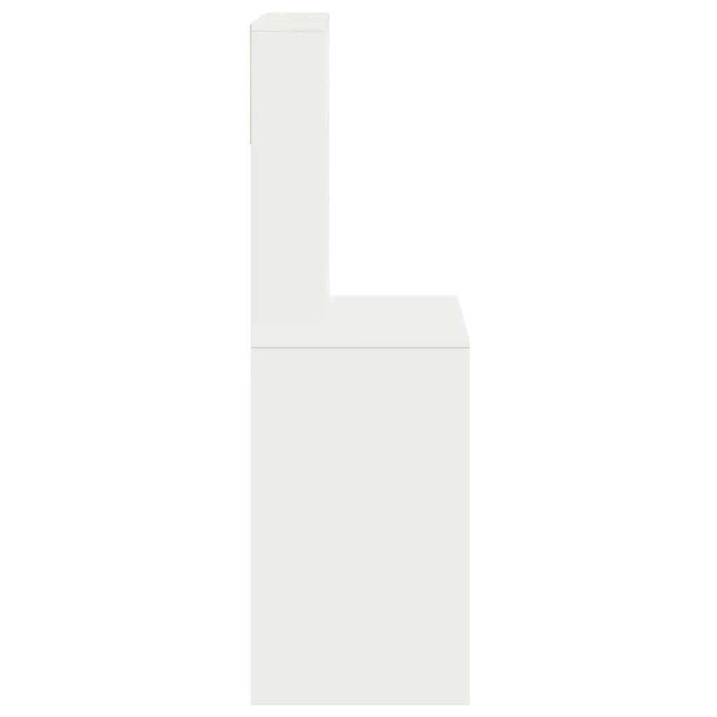 White Desk with Shelves Storage Engineered Wood 100W x 45D x 140H cm