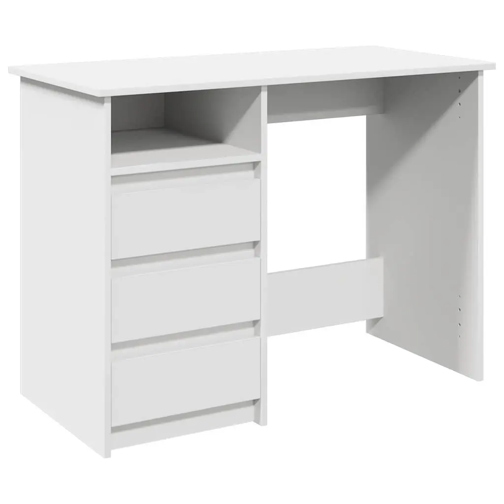 Engineered Wood Desk White Spacious Storage 102x50x75cm
