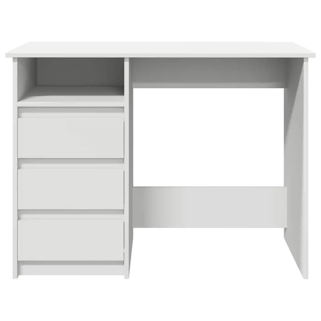 Engineered Wood Desk White Spacious Storage 102x50x75cm