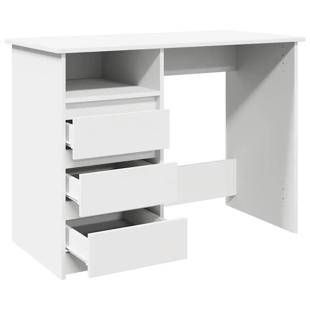 Engineered Wood Desk White Spacious Storage 102x50x75cm