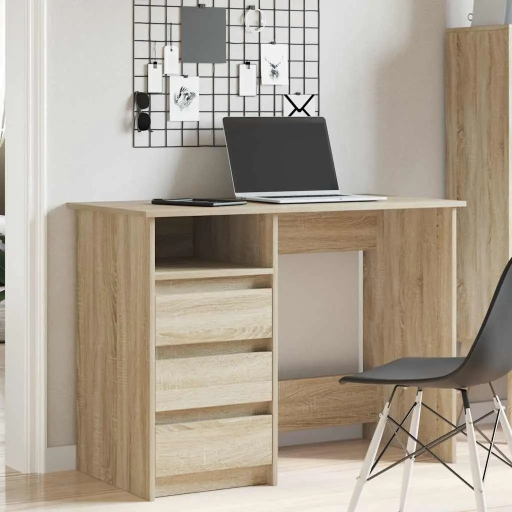 Writing Desk Spacious Work Surface 102L x 50W x 75H cm Sonoma Oak Engineered Wood