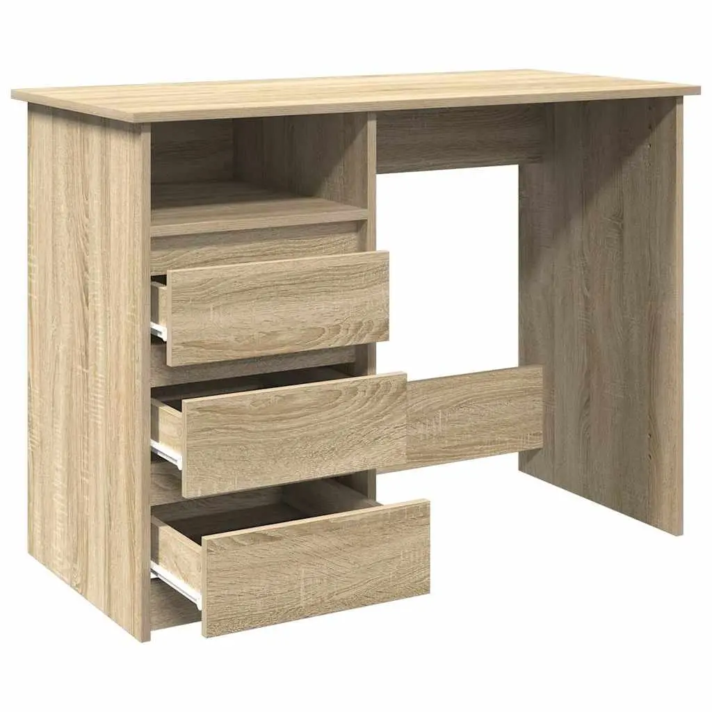 Writing Desk Spacious Work Surface 102L x 50W x 75H cm Sonoma Oak Engineered Wood