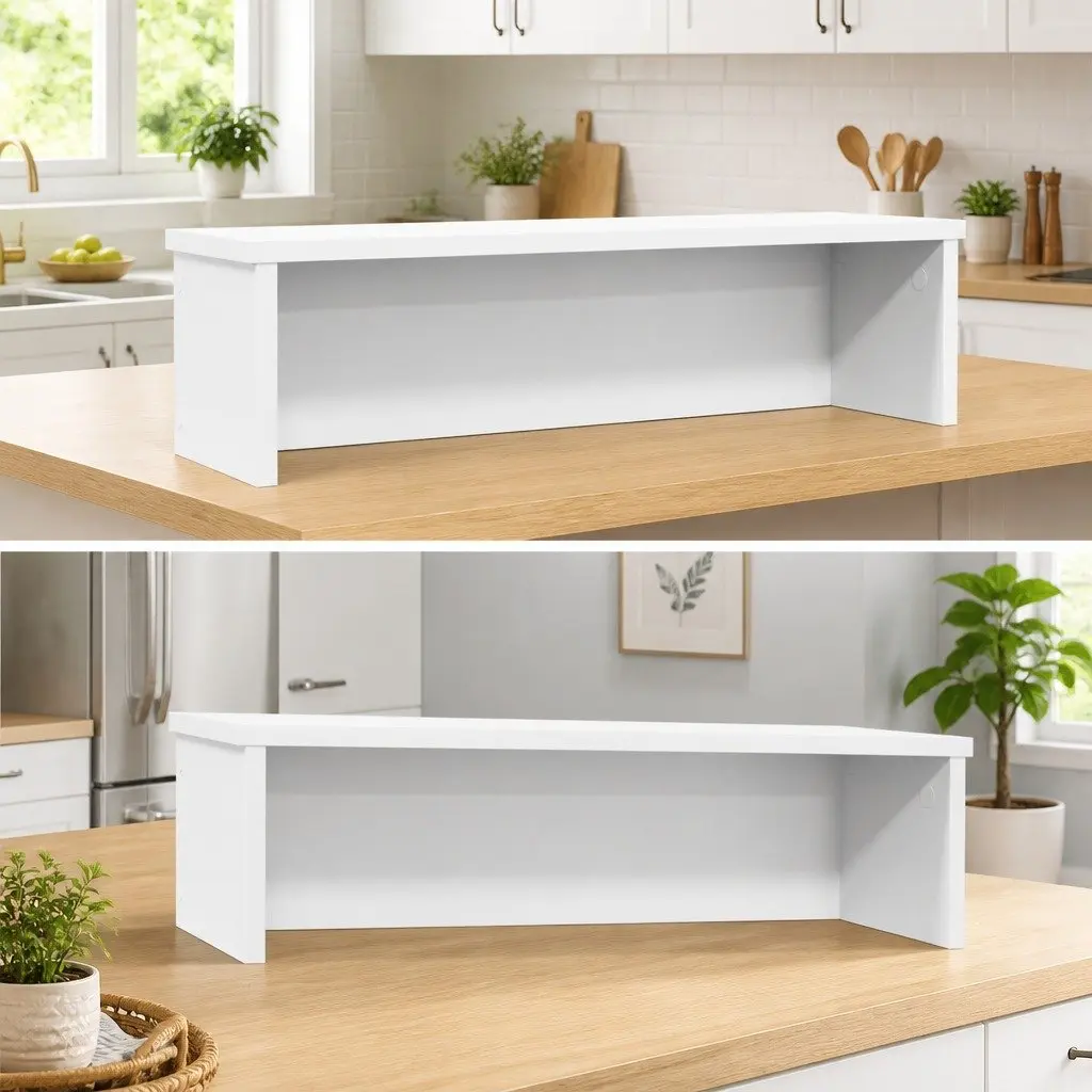 Stackable Kitchen Rack Organiser White 50x15x16cm 2 Piece