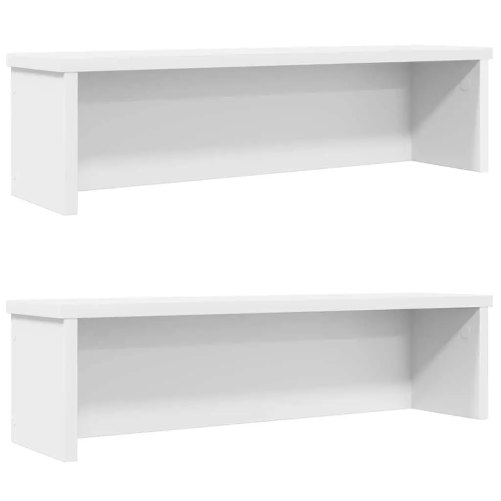Stackable Kitchen Rack Organiser White 50x15x16cm 2 Piece