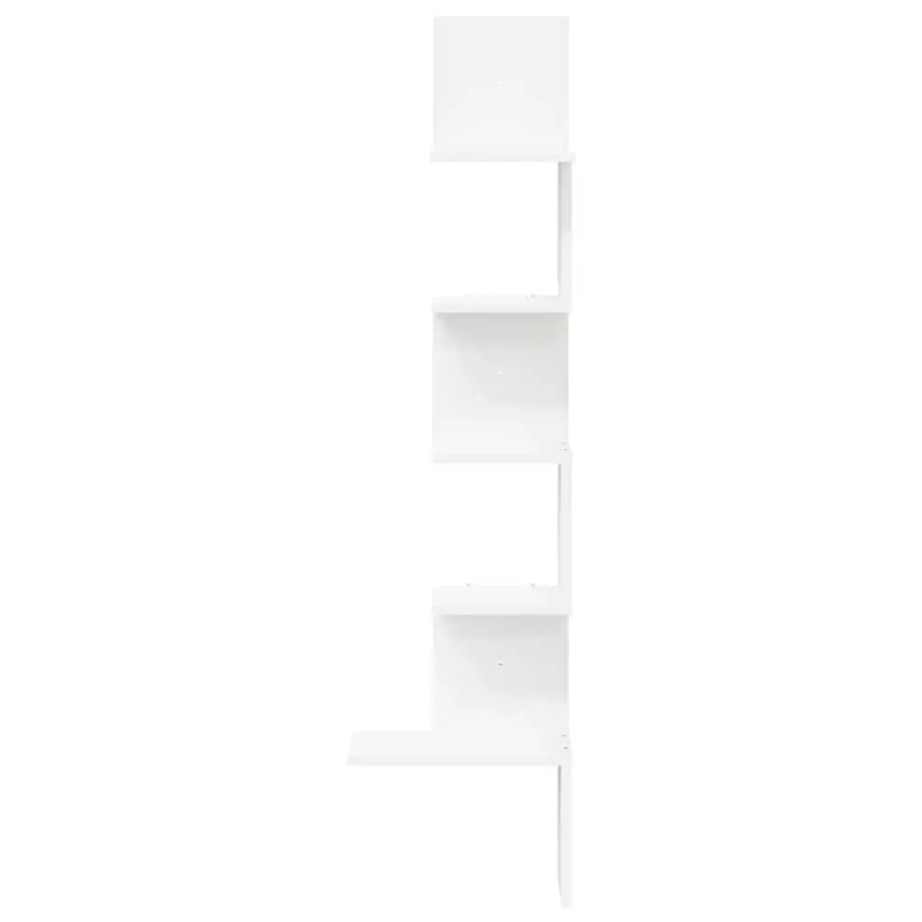 Wall Corner Shelf White 32x32x127.5 cm Storage Display Shelving Unit