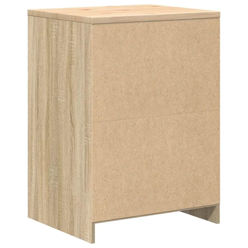 Garage Storage Cabinet Solid Wood Pine Sonoma Oak 60x51x85cm Workshop Tool