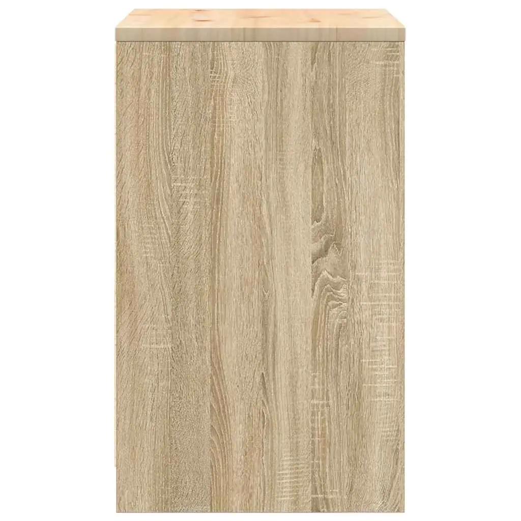 Garage Storage Cabinet Solid Wood Pine Sonoma Oak 60x51x85cm Workshop Tool