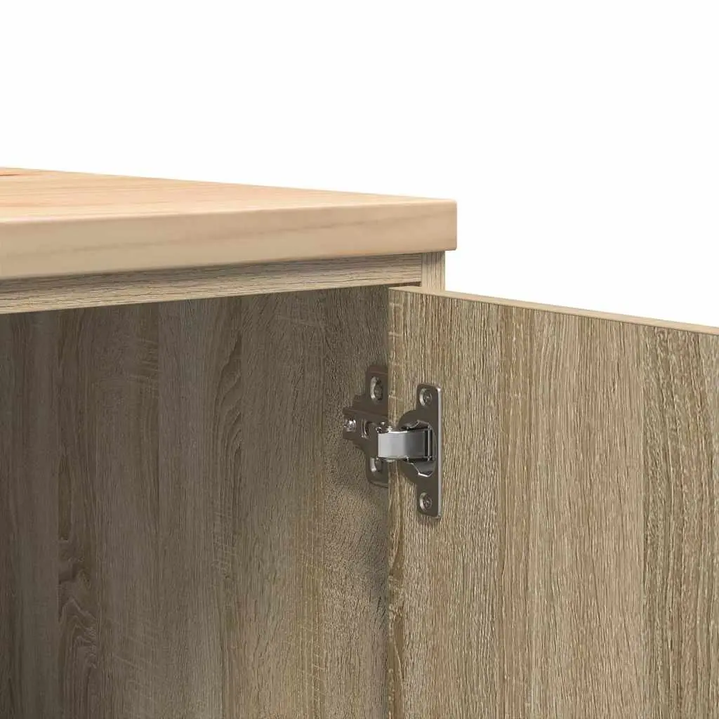 Garage Storage Cabinet Solid Wood Pine Sonoma Oak 60x51x85cm Workshop Tool