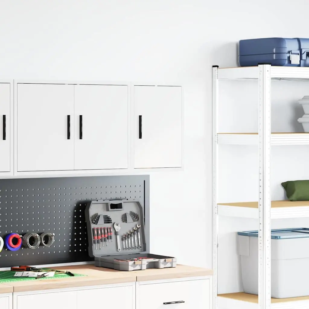 Garage Wall Cabinet White Storage Cupboard Tool Organiser Industrial Engineered