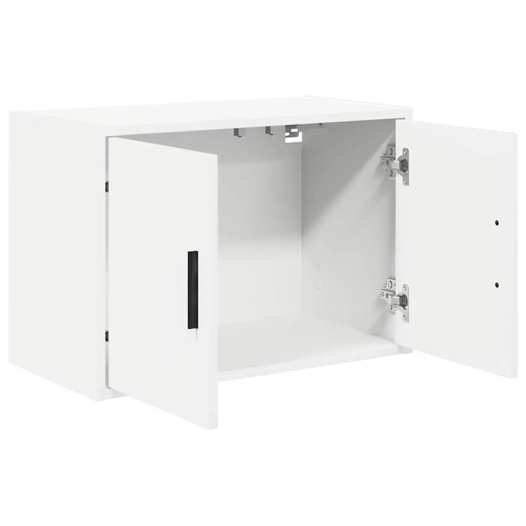 Garage Wall Cabinet White Engineered Wood Storage Cupboard