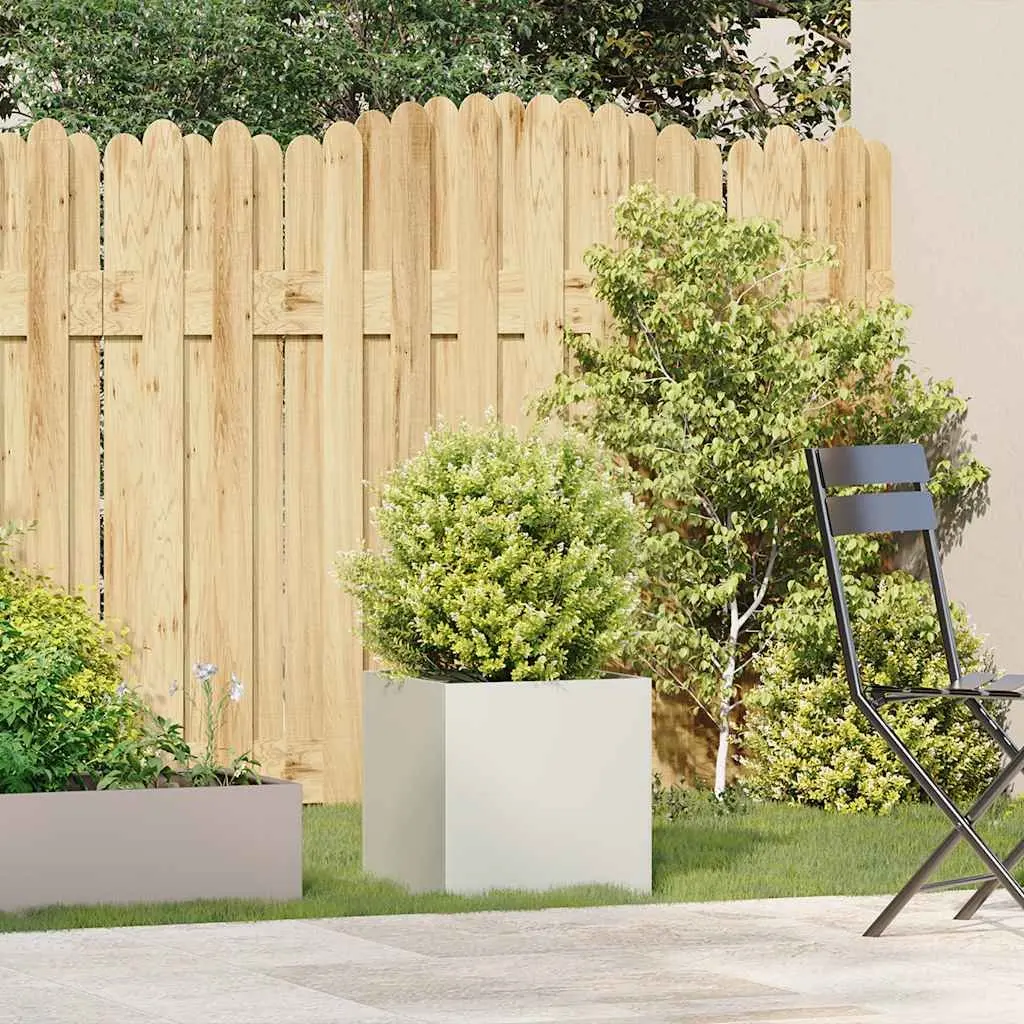 Raised Planter Box Cold-rolled Steel White 40x40x40cm Garden Flower Bed Outdoor