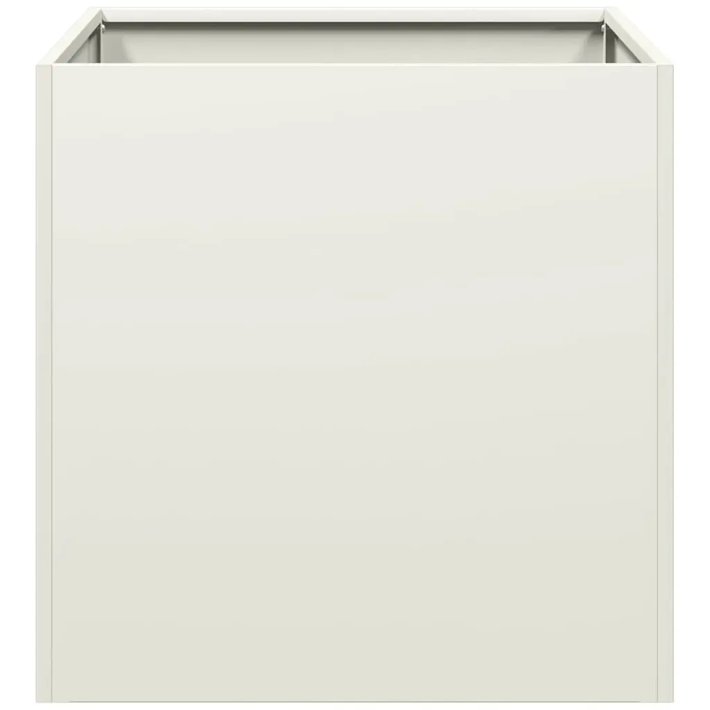 Raised Planter Box Cold-rolled Steel White 40x40x40cm Garden Flower Bed Outdoor