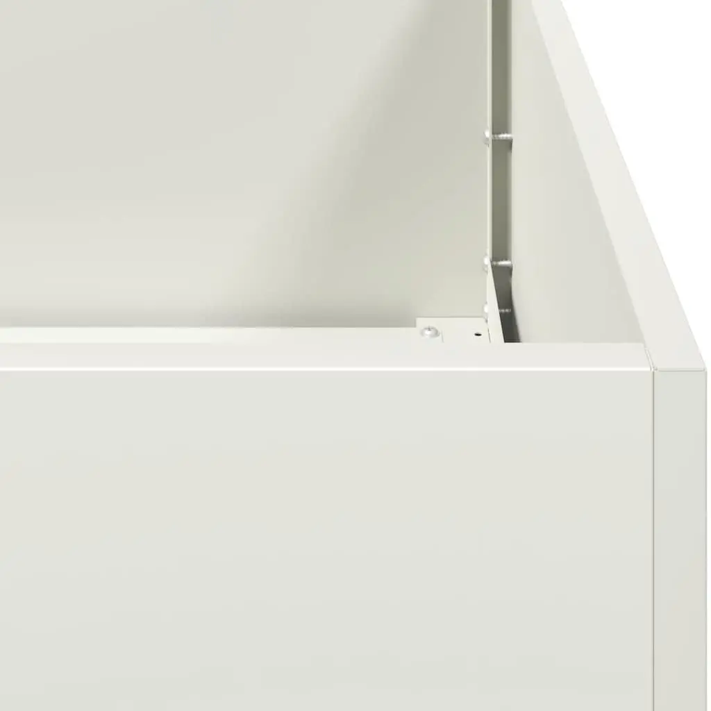 Raised Planter Box Cold-rolled Steel White 40x40x40cm Garden Flower Bed Outdoor