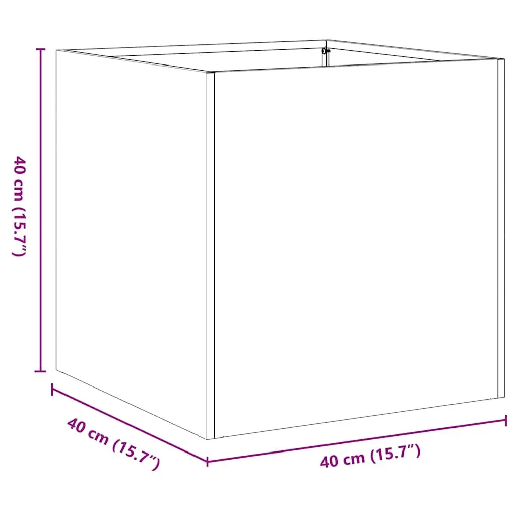 Cold-rolled Steel Planter Box Anthracite 40x40x40 cm