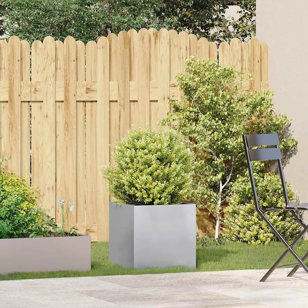 Galvanised Steel Planter 40x40x40 cm Raised Garden Bed Flower Box Outdoor Patio