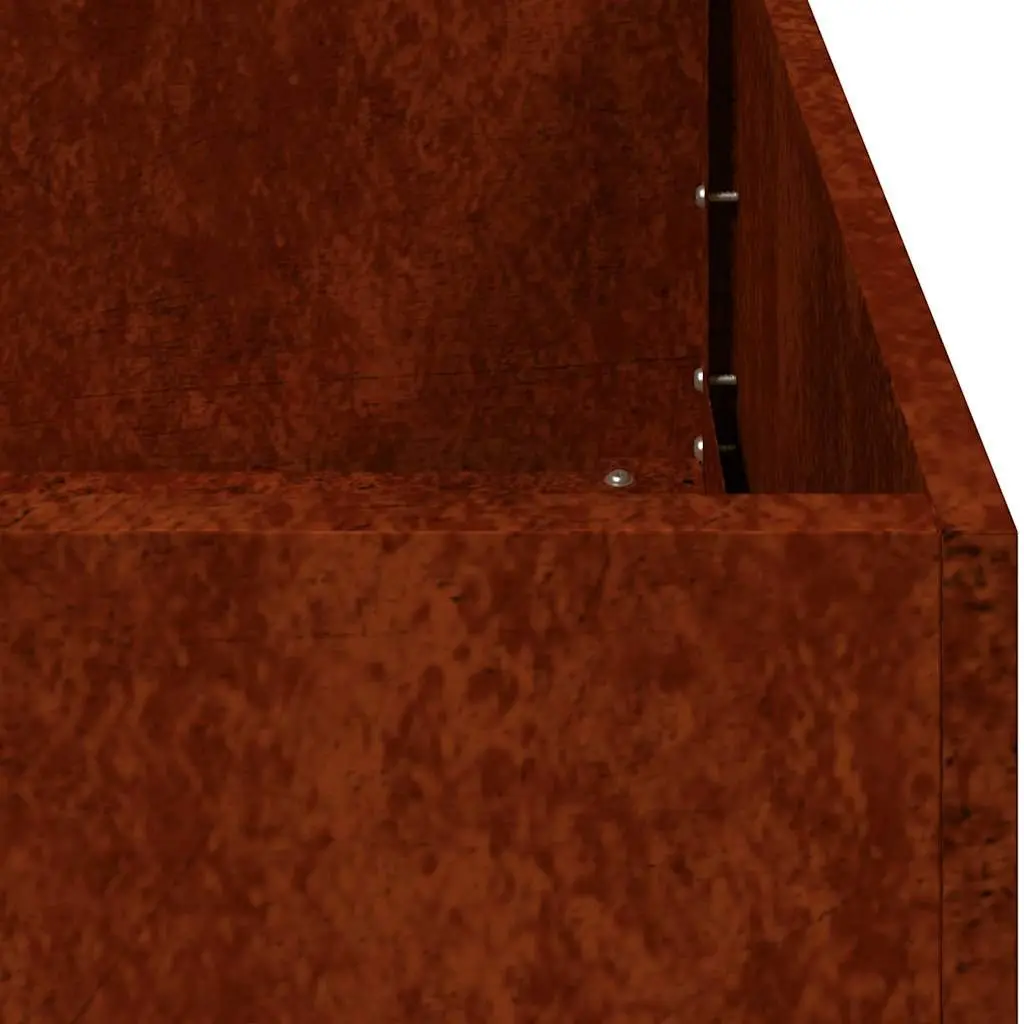 Weathering Steel Planter Raised Garden Bed Outdoor Flower Box 40x40x40cm Brown
