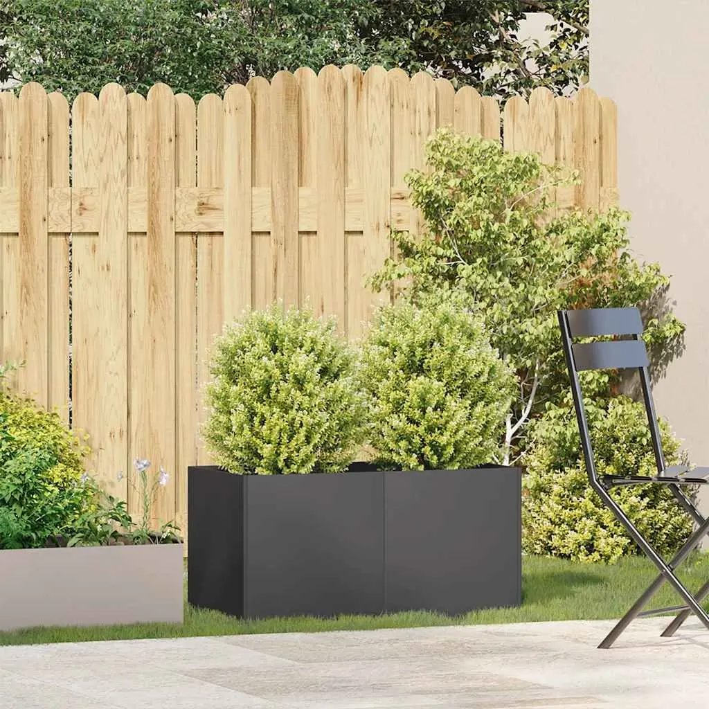 Planter Black 80x40x40 cm Raised Garden Bed Cold-rolled Steel Flower Box