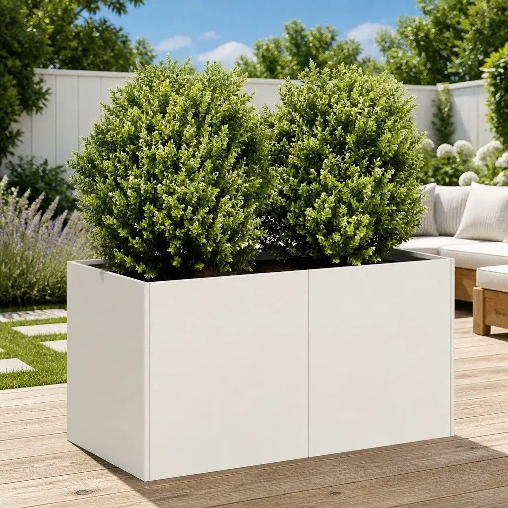 Raised Garden Planter Box Cold-rolled Steel White 80x40x40cm