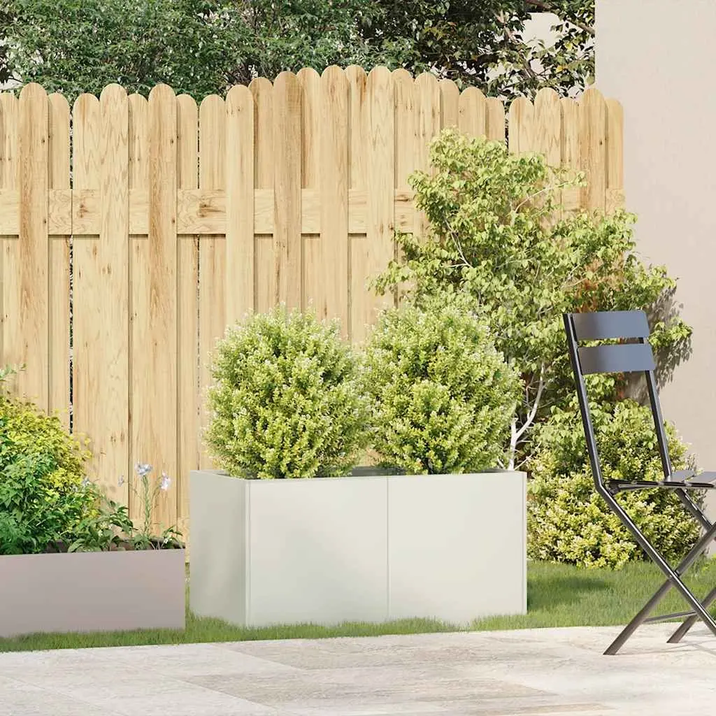 Raised Garden Planter Box Cold-rolled Steel White 80x40x40cm