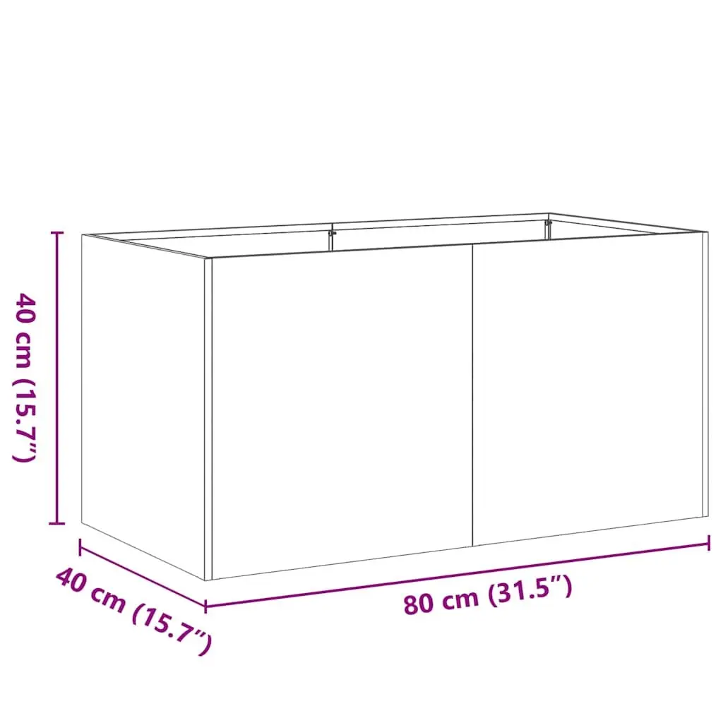 Raised Garden Bed Cold-Rolled Steel Anthracite 80x40x40cm Outdoor Planter