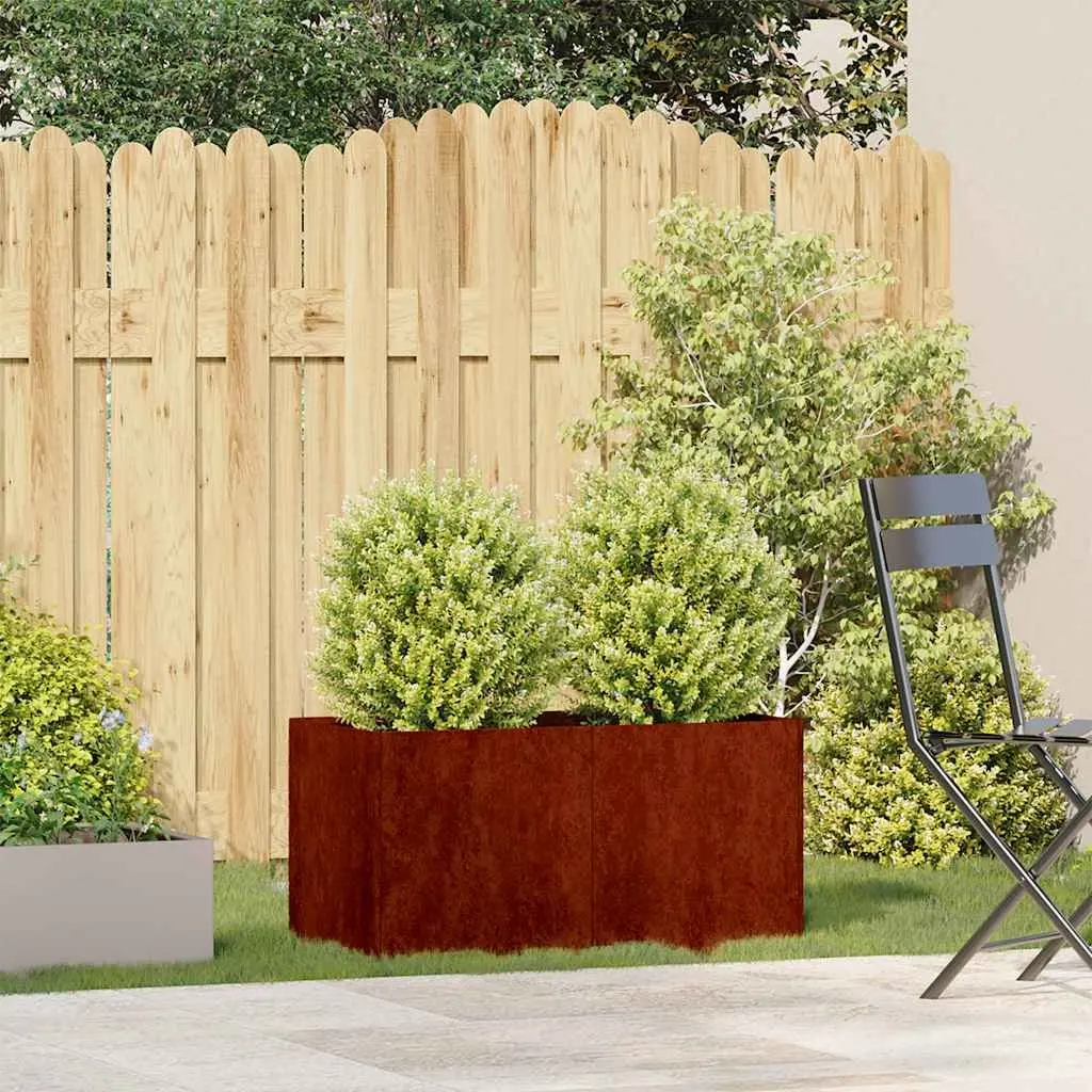 Raised Garden Planter Box Weathering Steel Open Bottom 80 x 40 x 40 cm