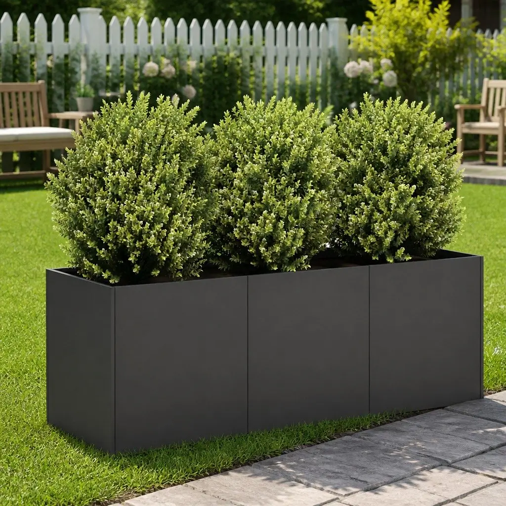 Black Raised Garden Planter Box 120x40x40 cm