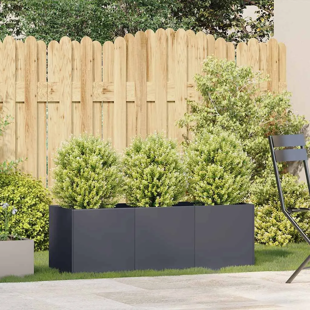 Raised Garden Bed Planter Box Anthracite Cold-Rolled Steel 120x40x40cm Outdoor Decor