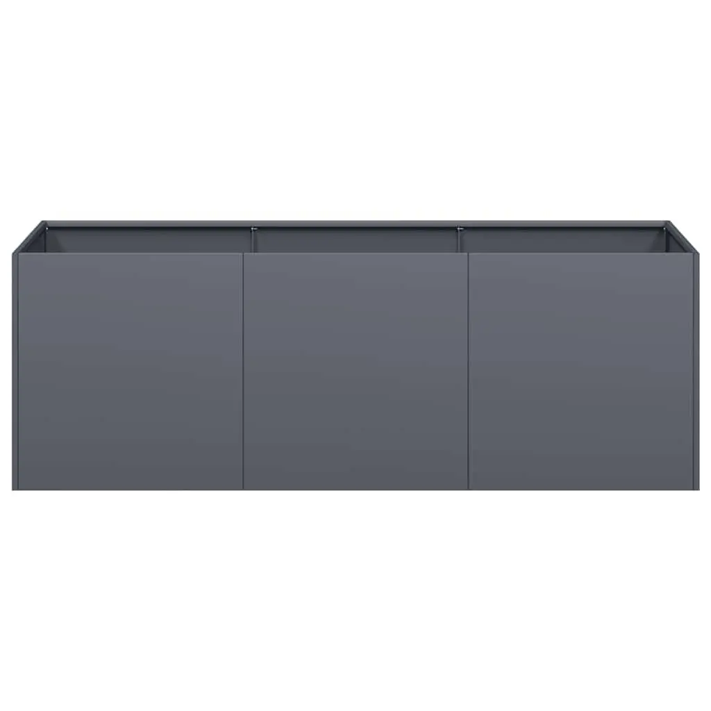 Raised Garden Bed Planter Box Anthracite Cold-Rolled Steel 120x40x40cm Outdoor Decor