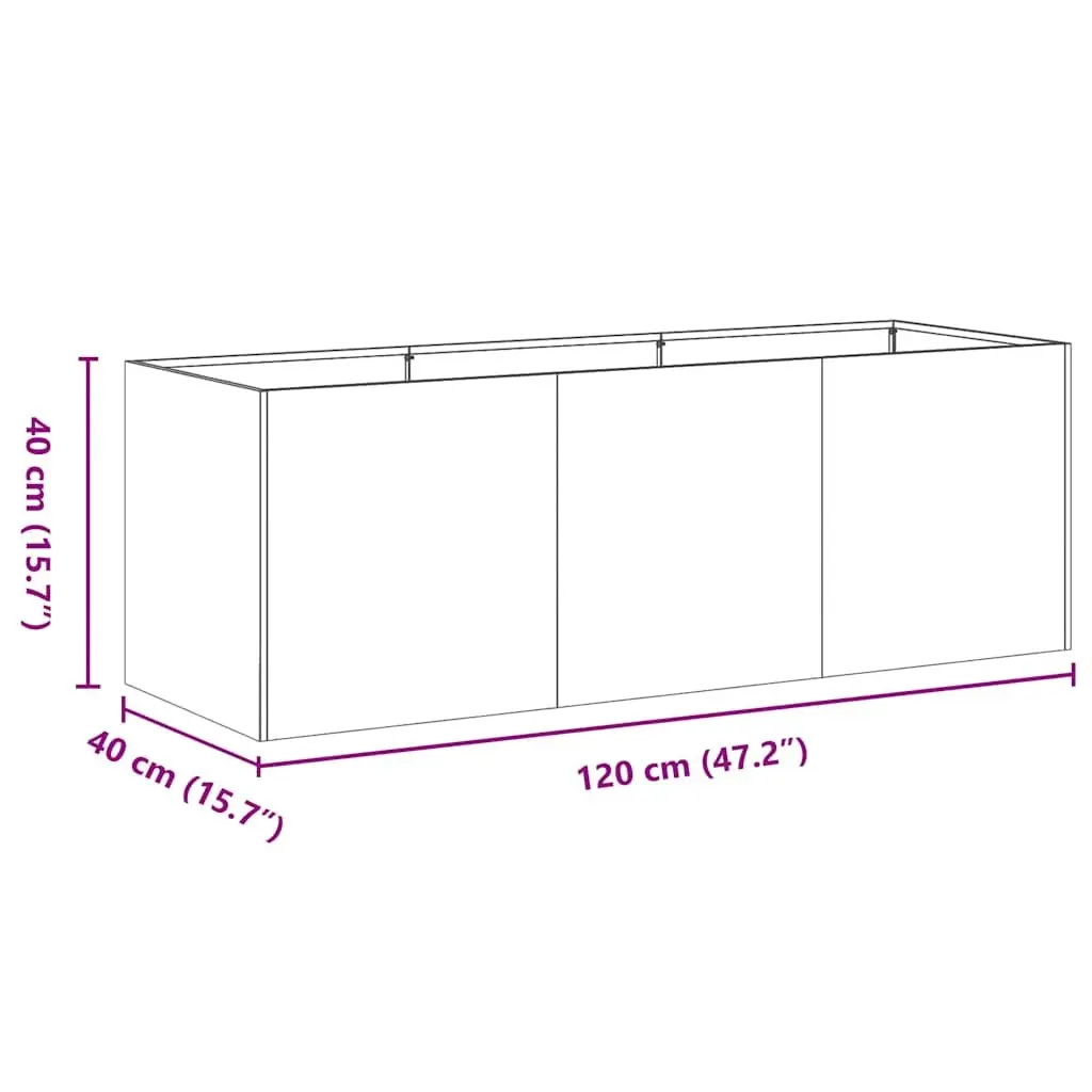 Galvanised Steel Planter Raised Garden Bed Large 120 x 40 x 40 cm