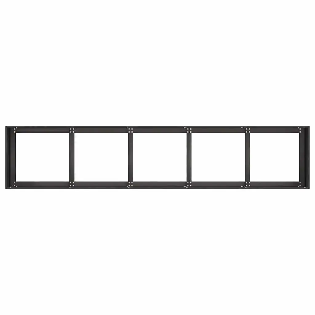 Planter Cold-Rolled Steel Black 200x40x40 cm Raised Garden Bed Outdoor