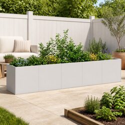 Your New Galvanised Steel Planter for Outdoor Gardens 200x40x40cm