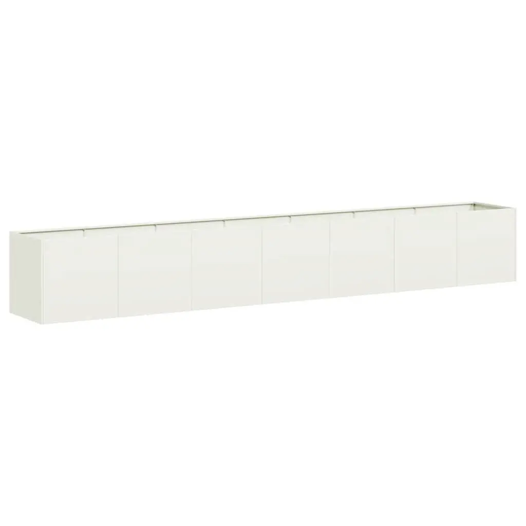 Cold-rolled Steel Planter White Raised Garden Bed 280x40x40 cm