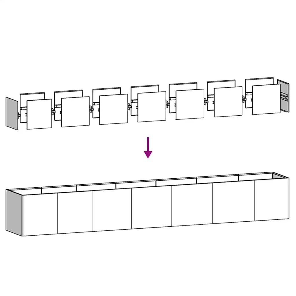 Raised Garden Planter Box Anthracite Cold-rolled Steel 280x40x40 cm
