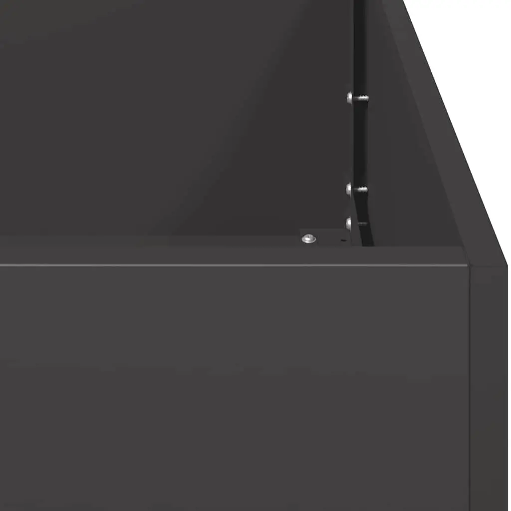 Raised Planter Box Outdoor Flower Bed Cold-rolled Steel 360cm Black Patio Garden