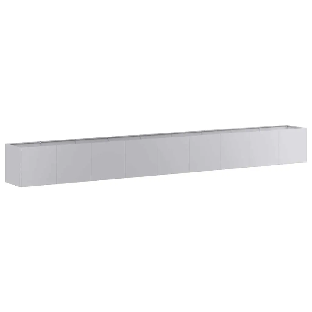 Galvanised Steel Planter Raised Garden Bed Outdoor Patio Flower Box Silver 360cm