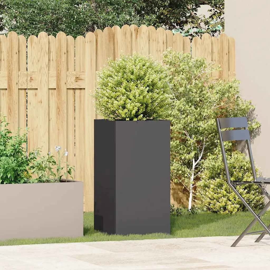 Black Planter Box Cold-rolled Steel Raised Garden Bed 40x40x80 cm