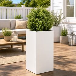 Your Go-To White Cold-rolled Steel Planter 40x40x80 cm