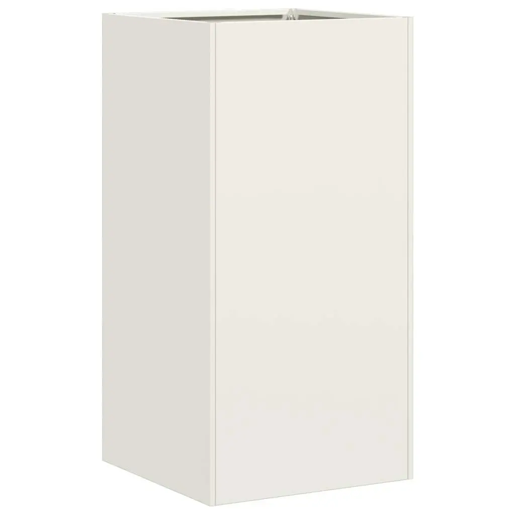 White Cold-rolled Steel Planter 40x40x80 cm