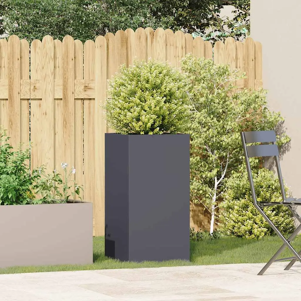 Raised Garden Planter Box Anthracite Cold-rolled Steel 40x40x80cm