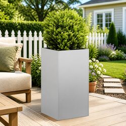 Friendly Galvanised Steel Planter Box for Outdoor Gardens 40x40x80 cm