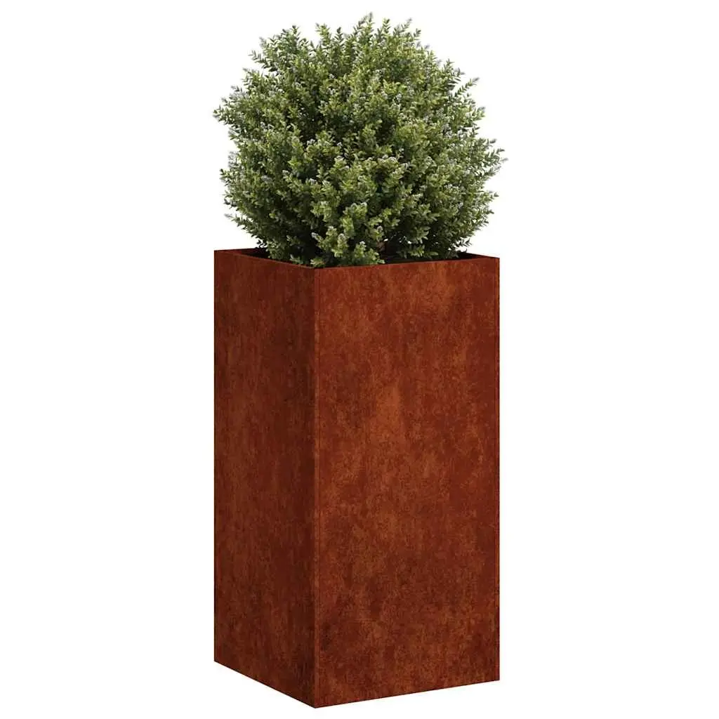 Weathering Steel Planter Box 40x40x80 cm Raised Garden Bed Outdoor Patio Flowers