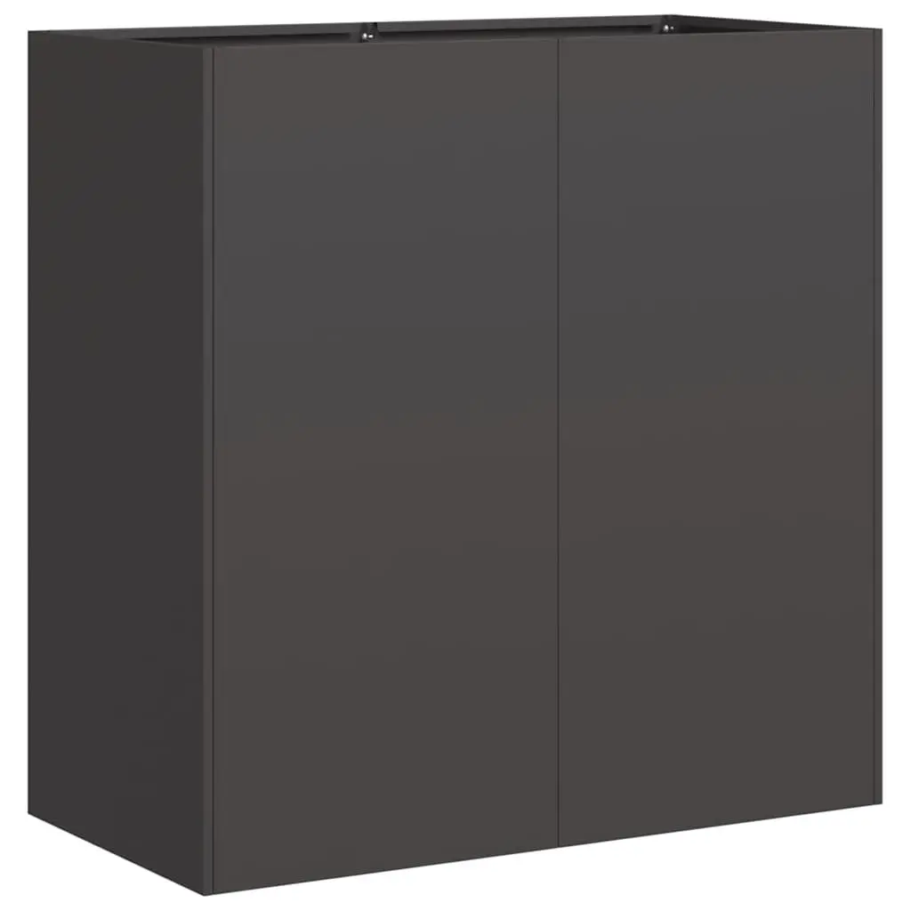 Raised Garden Planter Black Cold-rolled Steel 80x40x80cm Outdoor Flower Bed Box