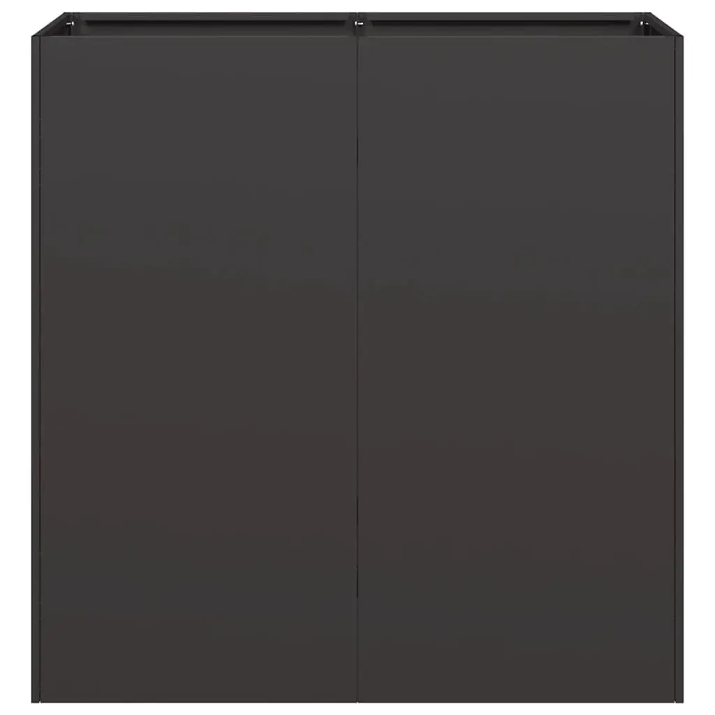 Raised Garden Planter Black Cold-rolled Steel 80x40x80cm Outdoor Flower Bed Box