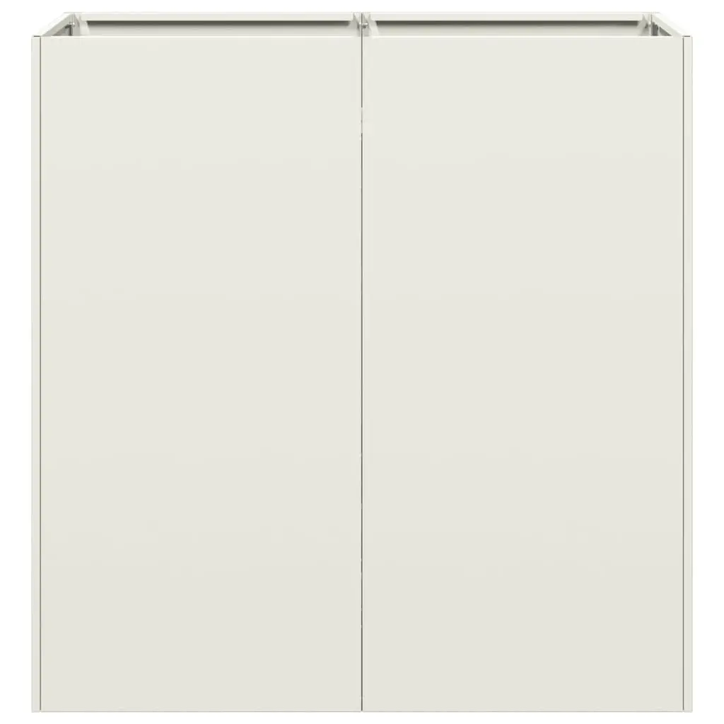 Planter Cold-rolled Steel White 80x40x80 cm Raised Bed Garden Patio Flowers
