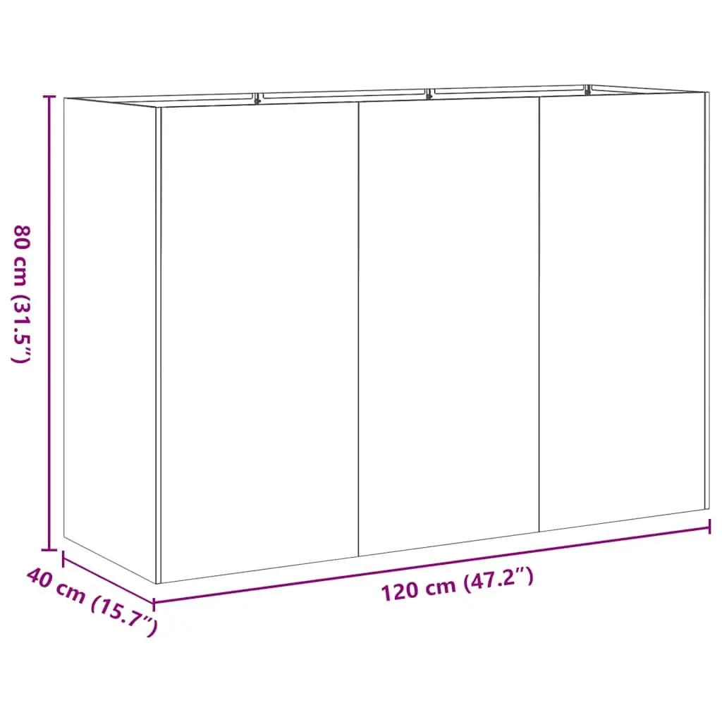 Raised Planter Box Deep Large Black Cold-Rolled Steel for Outdoor Garden Patio