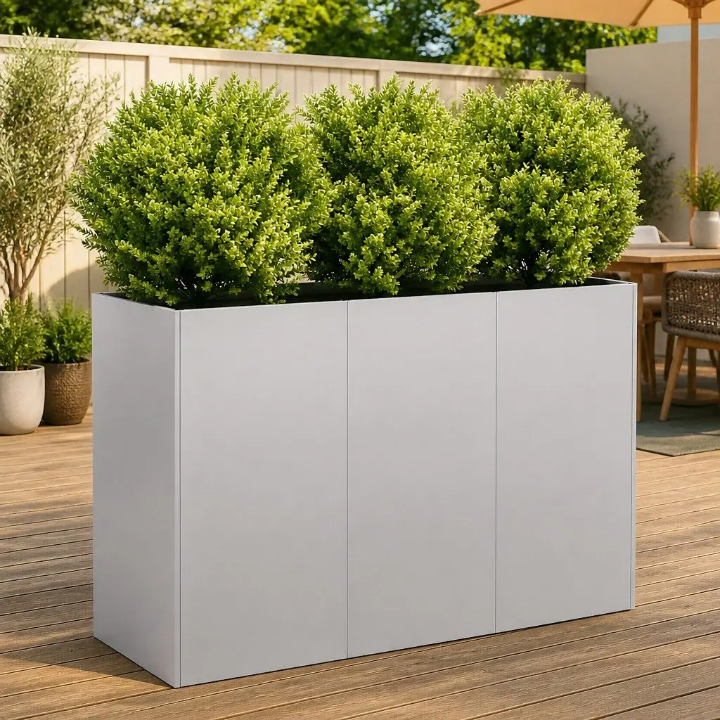 Galvanised Steel Planter Raised Garden Bed 120x40x80 cm Outdoor Flowers