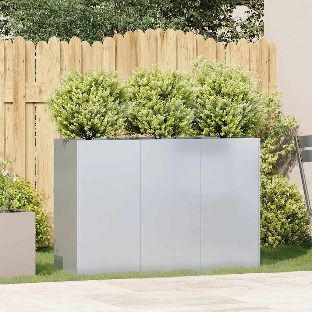 Galvanised Steel Planter Raised Garden Bed 120x40x80 cm Outdoor Flowers