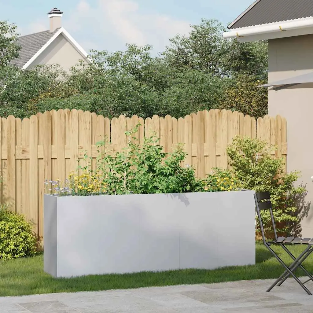 Raised Garden Planter Box Galvanised Steel 200x40x80 cm Outdoor