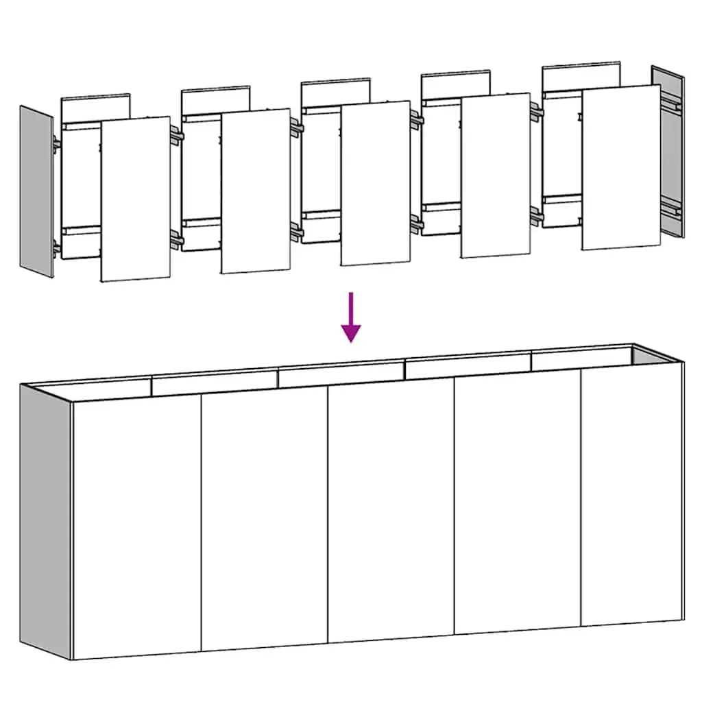 Raised Garden Planter Box Galvanised Steel 200x40x80 cm Outdoor