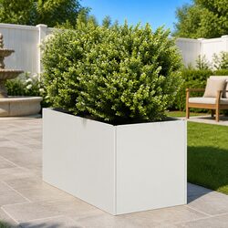 Add a Stylish White Planter Box to Your Garden 40x80x40 cm